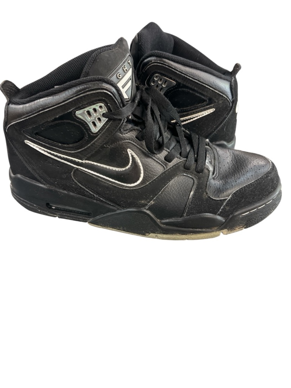 Nike Black High-Top Sneakers with White Swoosh